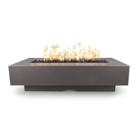 The Outdoor Plus 96 Rectangular Del Mar Fire Pit, GFRC Concrete, Chestnut, Plug, Play Electronic Ignition, Liquid Propane OPT-DEL9628EKIT-CST-LP